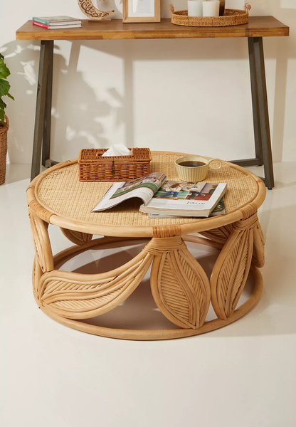 Wicker coffee table clearance with glass top