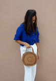 Hana round rattan bag