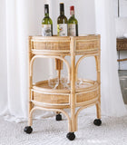 Rattan Mobile trolley Table