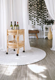 Rattan Mobile trolley Table