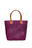 Palm Leaf Picnic Shopping Bag Purple color