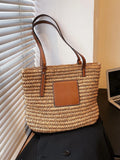 Seagrass bag with leather handle
