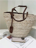 Seagrass V bag with leather handles