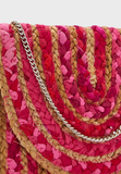 Red Jute sling bag with chain string