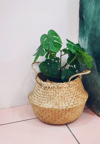 Wicker Woven Storage Belly Basket