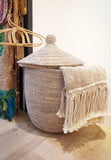 Seagrass African laundry Basket white