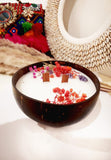 Rose Soy Wax candle in coconut shell