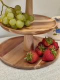 3 tier wooden cake muffin ring stand