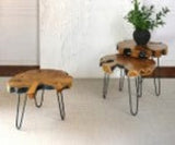 Island Brown SIDE TABLE SET of THREE