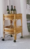 Rattan Mobile trolley Table