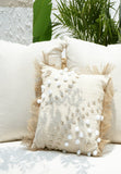 Tassel & shells canvas cushion cover