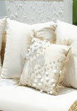 Tassel & shells canvas cushion cover