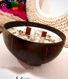 Coconut Soy Wax candle in coconut shell