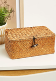 Decorative Straw Box Organiser Basket