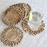 Zahra Handwoven Jute Coaster - Set of 6