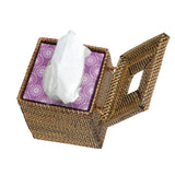 Rattan tissue box square