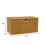 Decorative Straw Box Organiser Basket