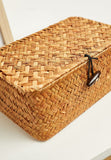 Decorative Straw Box Organiser Basket