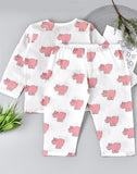 Hippo Print Pure Cotton Sleepwear Set