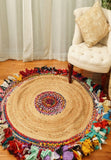 Jute Carpet Round with Tassels