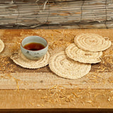 Handwoven Coasters set of 6 - Beige