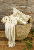 Handwoven Palm leaf Storage Basket - Beige