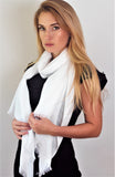 Zari Glitter Scarf for Women - Cream