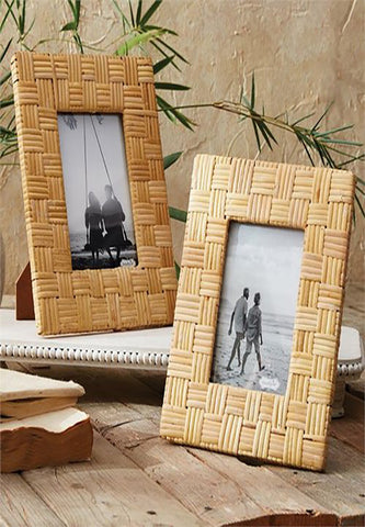 Set of two Rattan Photo Frames