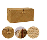 Decorative Straw Box Organiser Basket