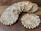 Zahra Handwoven Jute Coaster - Set of 6